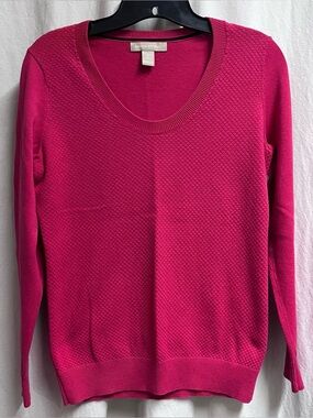 Banana Republic Womens Size Small Sweater Pink Long Sleeve Knit Scoop Neck